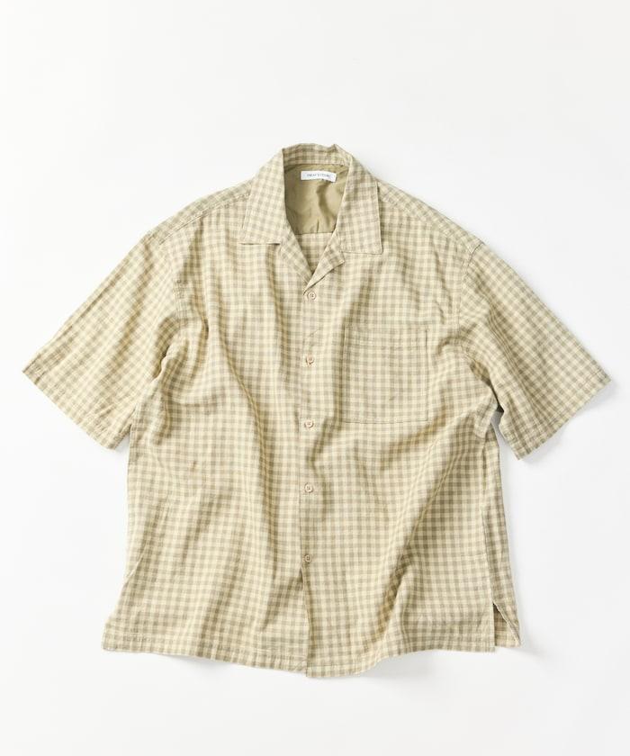 LINEN COTTON OPEN COLLAR SS SHIRT 襯衫