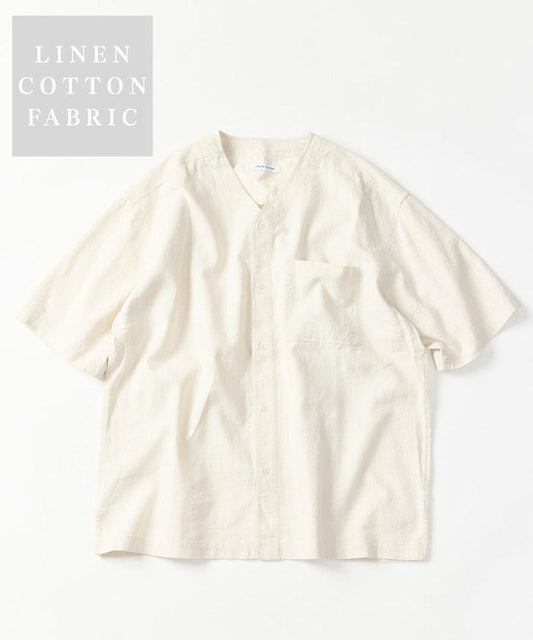 LINEN COTTON V NECK SHIRT 襯衫