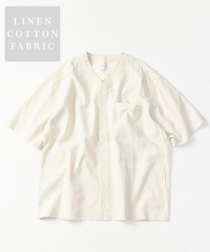 LINEN COTTON V NECK SHIRT 襯衫