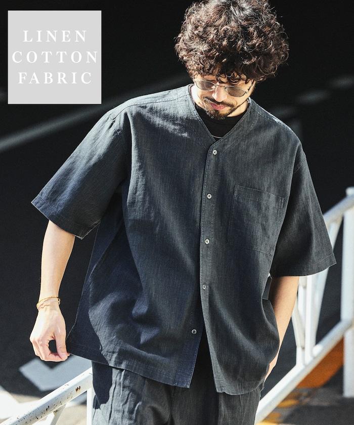 LINEN COTTON V NECK SHIRT 襯衫