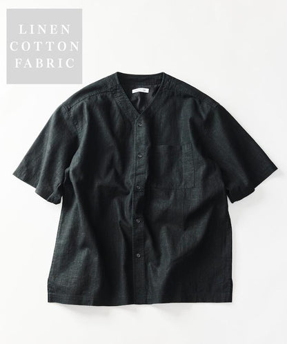 LINEN COTTON V NECK SHIRT 襯衫