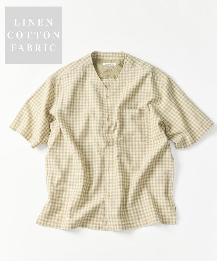 LINEN COTTON V NECK SHIRT 襯衫