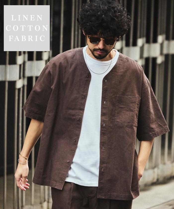 LINEN COTTON V NECK SHIRT 襯衫