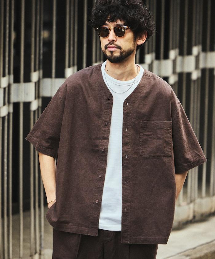 LINEN COTTON V NECK SHIRT 襯衫
