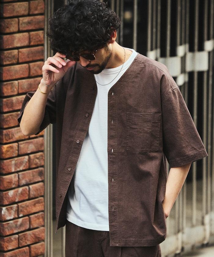 LINEN COTTON V NECK SHIRT 襯衫
