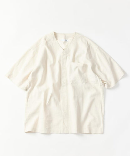 LINEN COTTON V NECK SHIRT 襯衫