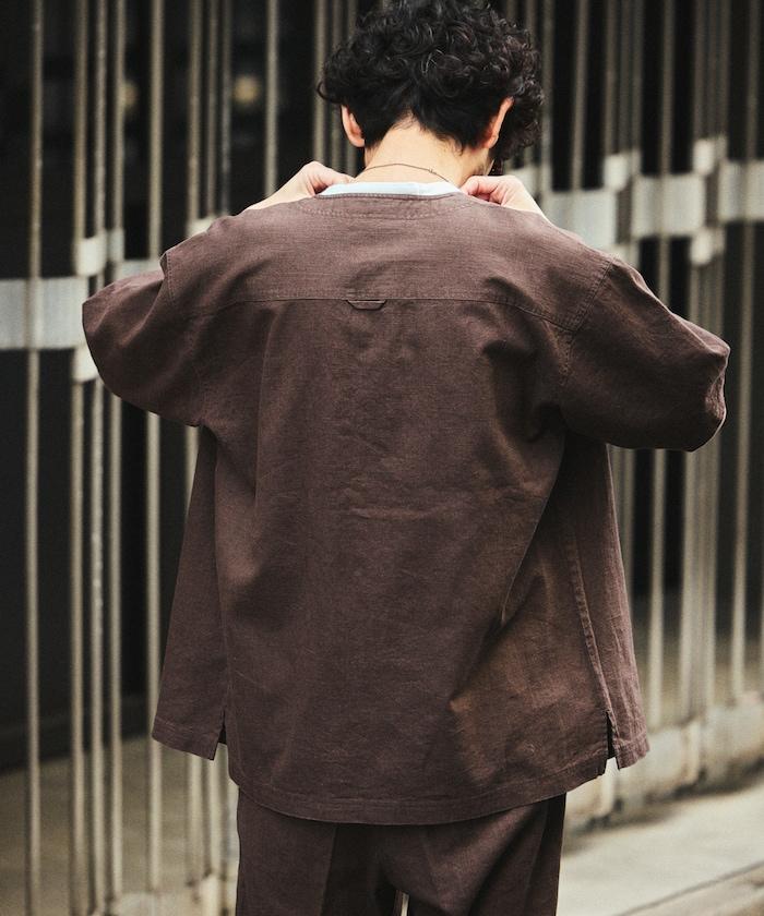LINEN COTTON V NECK SHIRT 襯衫