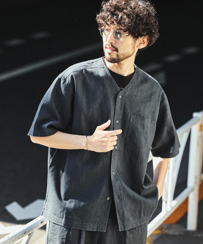 LINEN COTTON V NECK SHIRT 襯衫