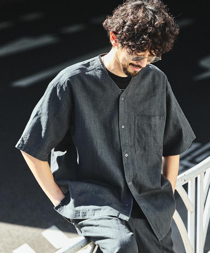 LINEN COTTON V NECK SHIRT 襯衫
