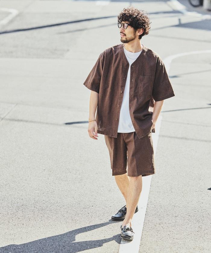 LINEN COTTON V NECK SHIRT 襯衫