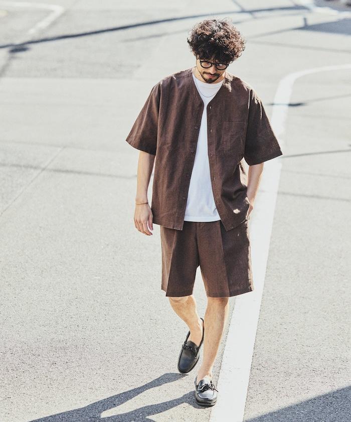 LINEN COTTON V NECK SHIRT 襯衫