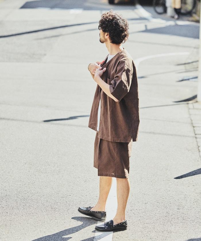 LINEN COTTON V NECK SHIRT 襯衫