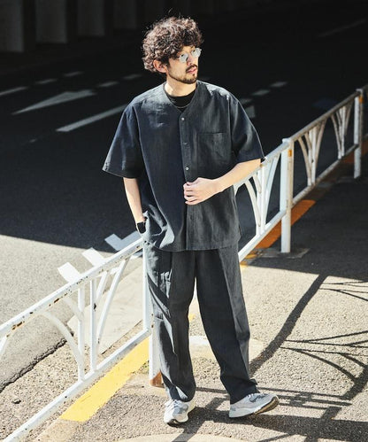 LINEN COTTON V NECK SHIRT 襯衫