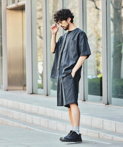 LINEN COTTON V NECK SHIRT 襯衫