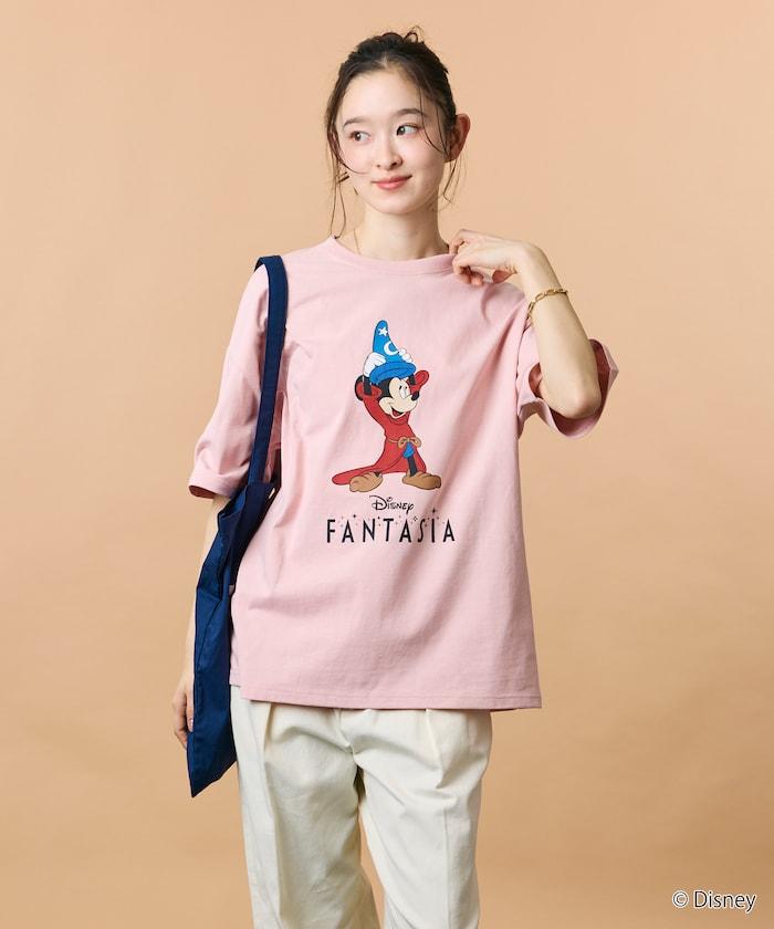 DISNEY/《迪士尼》 ファンタジア（幻想曲） ミッキーマウス 圓領印花T恤