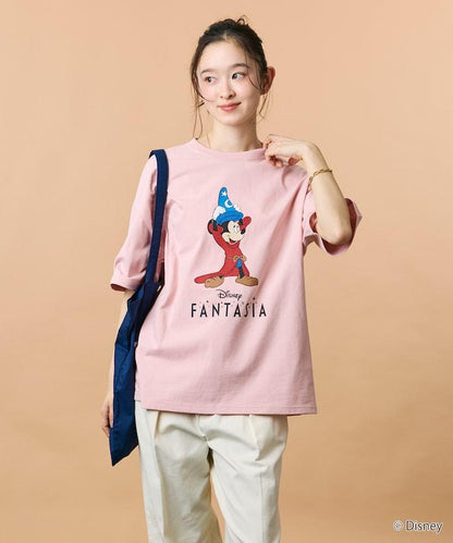 DISNEY/《迪士尼》 ファンタジア（幻想曲） ミッキーマウス 圓領印花T恤