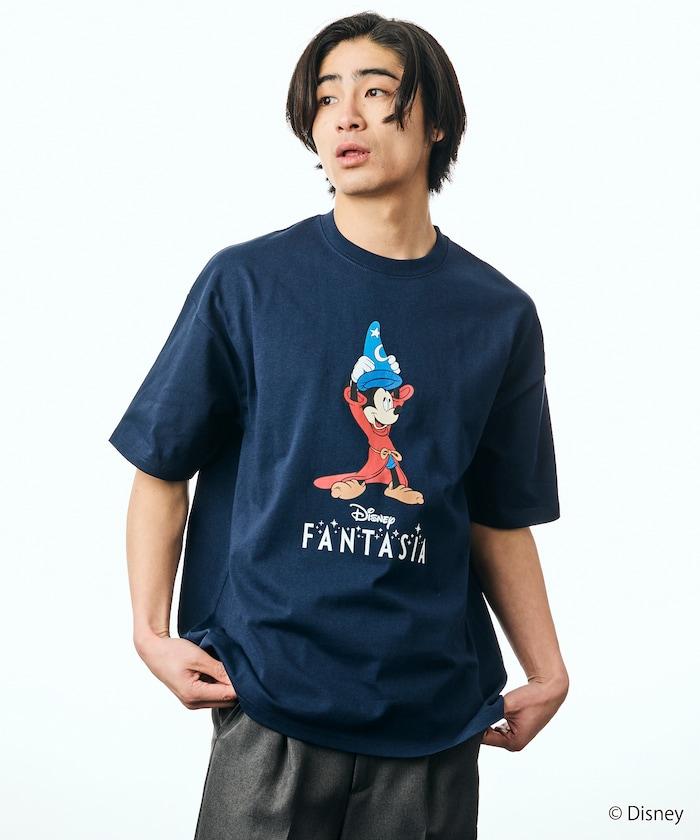 DISNEY/《迪士尼》 ファンタジア（幻想曲） ミッキーマウス 圓領印花T恤