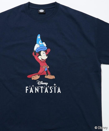 DISNEY/《迪士尼》 ファンタジア（幻想曲） ミッキーマウス 圓領印花T恤