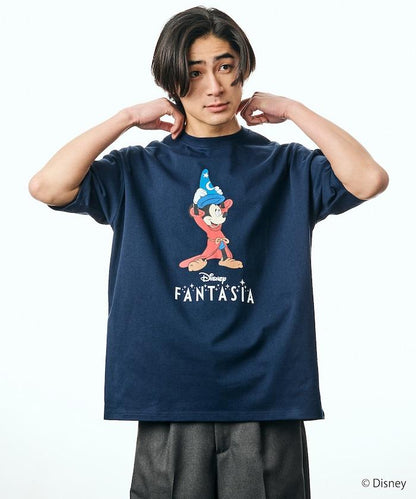 DISNEY/《迪士尼》 ファンタジア（幻想曲） ミッキーマウス 圓領印花T恤