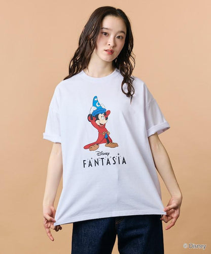 DISNEY/《迪士尼》 ファンタジア（幻想曲） ミッキーマウス 圓領印花T恤