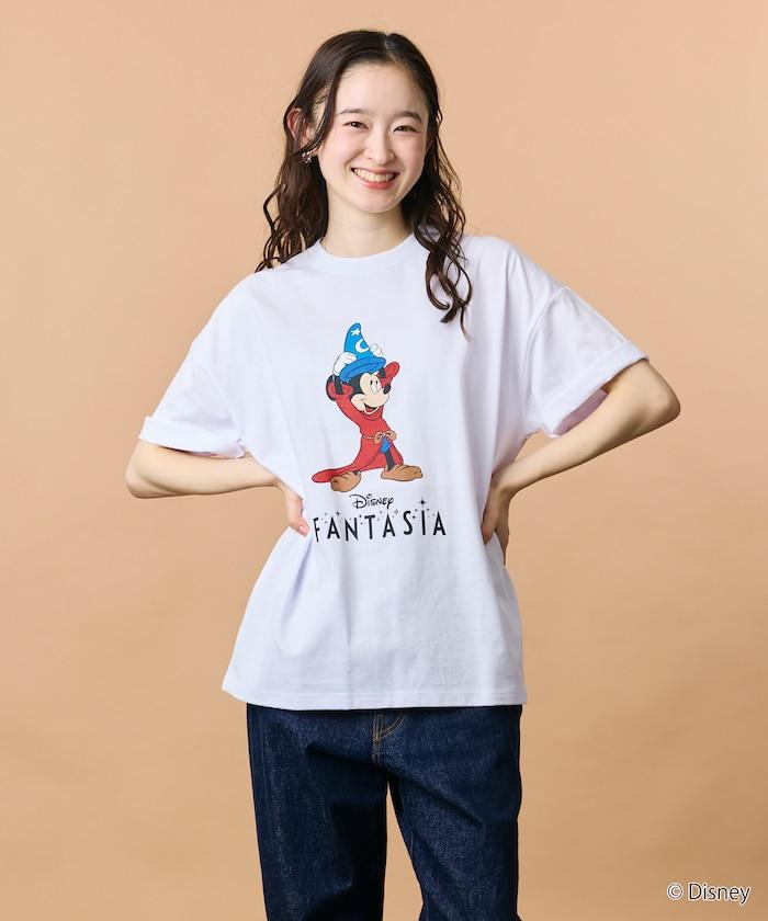 DISNEY/《迪士尼》 ファンタジア（幻想曲） ミッキーマウス 圓領印花T恤