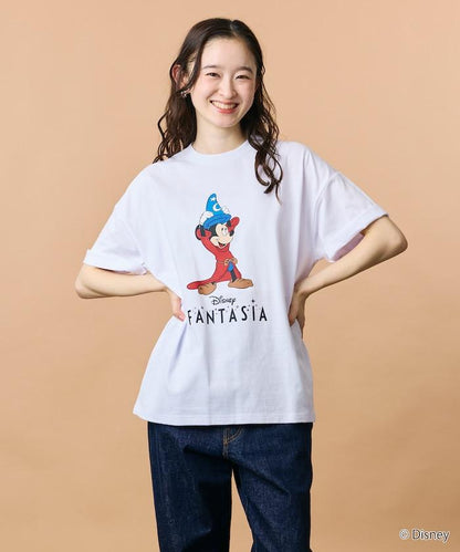 DISNEY/《迪士尼》 ファンタジア（幻想曲） ミッキーマウス 圓領印花T恤