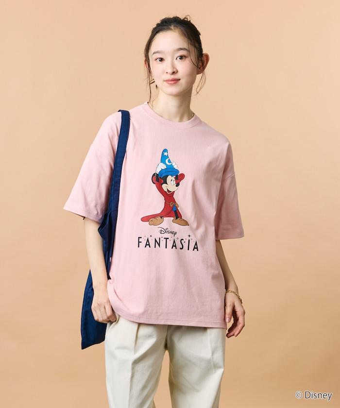 DISNEY/《迪士尼》 ファンタジア（幻想曲） ミッキーマウス 圓領印花T恤