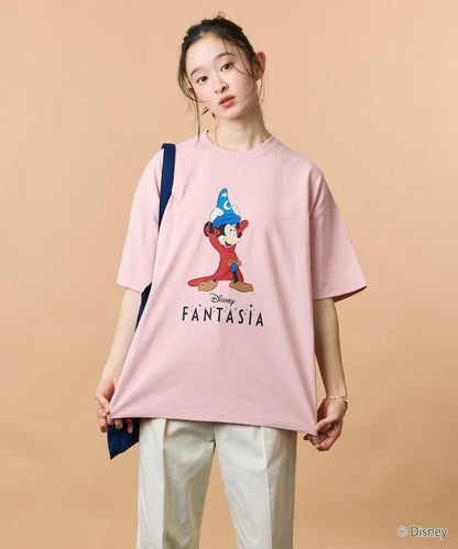 DISNEY/《迪士尼》 ファンタジア（幻想曲） ミッキーマウス 圓領印花T恤