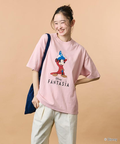 DISNEY/《迪士尼》 ファンタジア（幻想曲） ミッキーマウス 圓領印花T恤