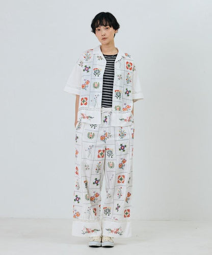 拼接花刺繡設計 襯衫