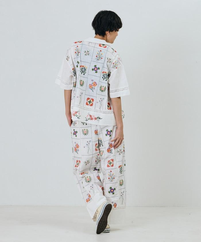拼接花刺繡設計 襯衫