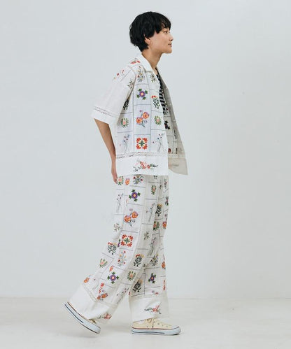 拼接花刺繡設計 襯衫