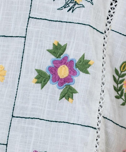 拼接花刺繡設計 襯衫