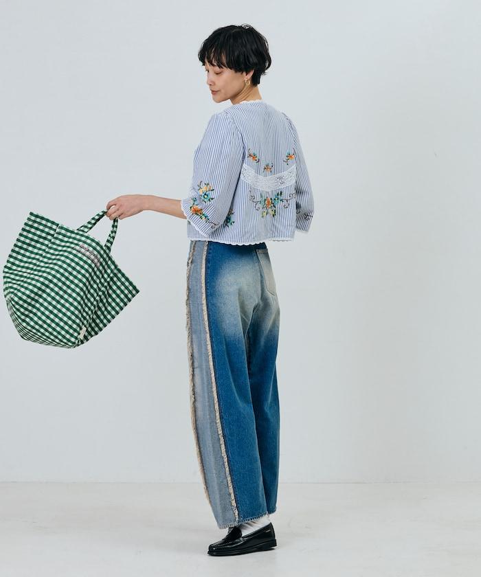 印度風花卉十字刺繡 蕾絲 短款披肩