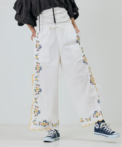 印度風 鏤空花邊 花刺繡 褲子