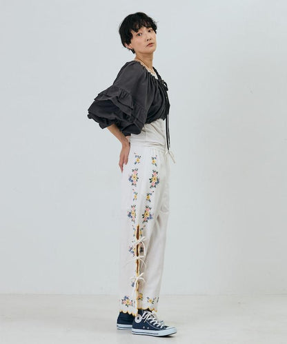 印度風 鏤空花邊 花刺繡 褲子