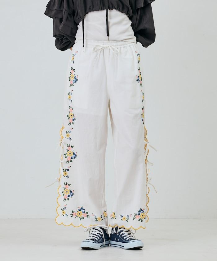 印度風 鏤空花邊 花刺繡 褲子