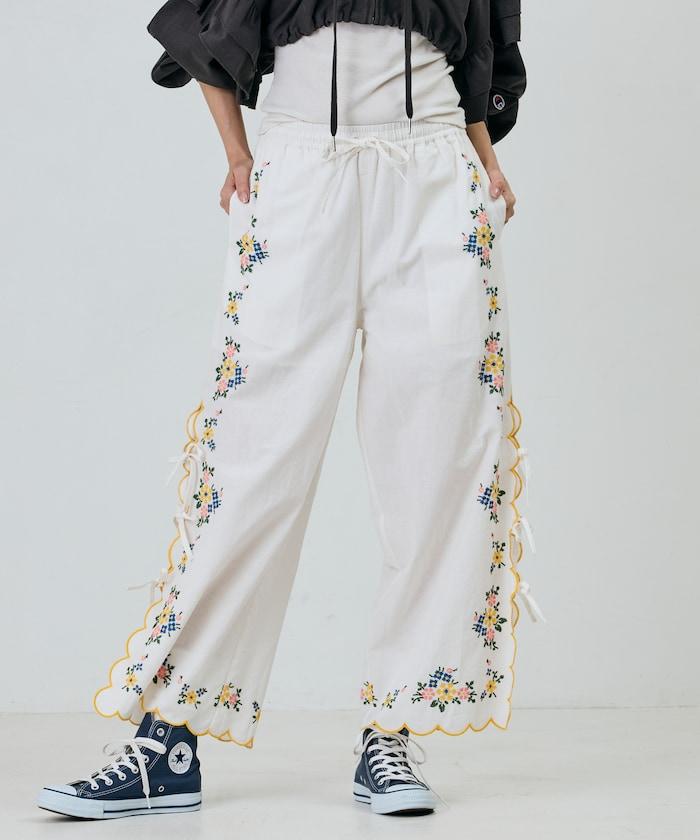 印度風 鏤空花邊 花刺繡 褲子