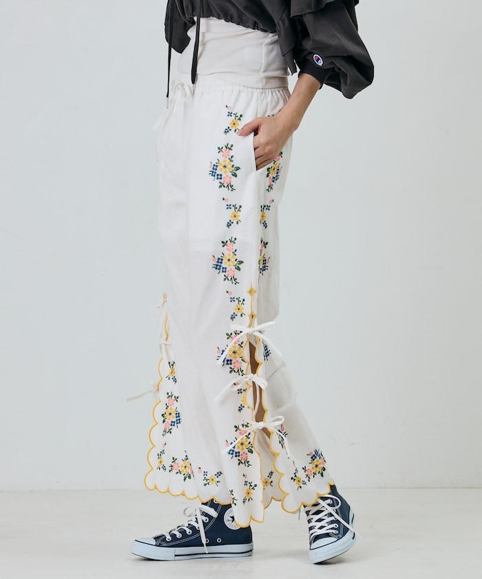 印度風 鏤空花邊 花刺繡 褲子