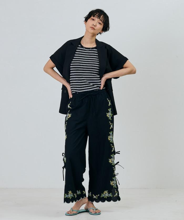 印度風 鏤空花邊 花刺繡 褲子