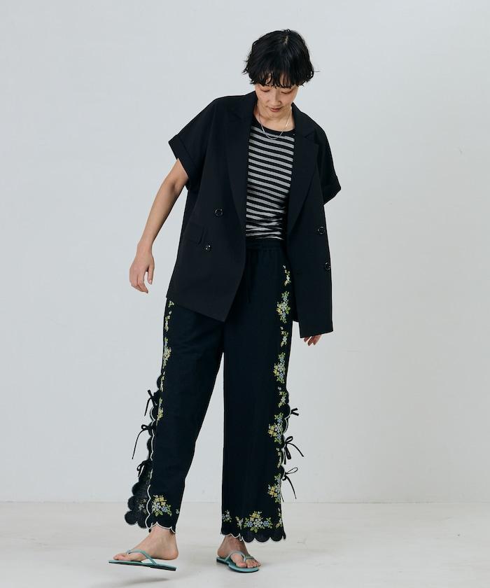 印度風 鏤空花邊 花刺繡 褲子