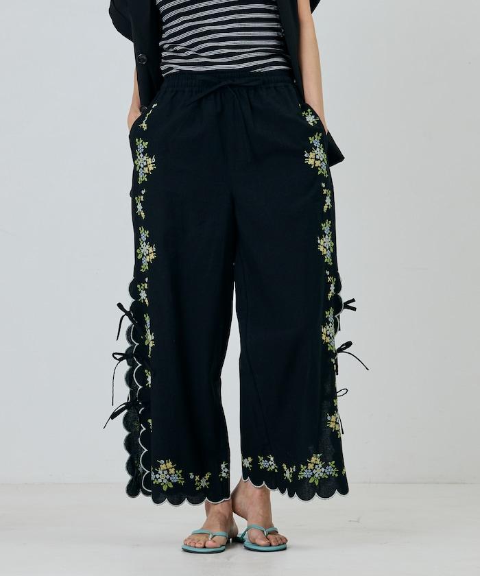 印度風 鏤空花邊 花刺繡 褲子