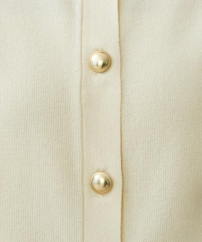 夏季針織 金色紐扣 圓領 馬甲