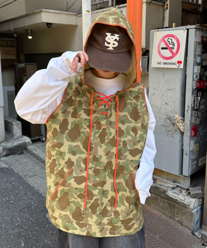 SOUNDS GOOOOD 迷彩圖案 手工縫線 連帽馬甲