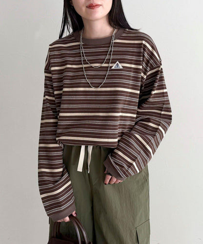 GEVACO/ゲバコ 條紋平紋基礎款長袖T恤