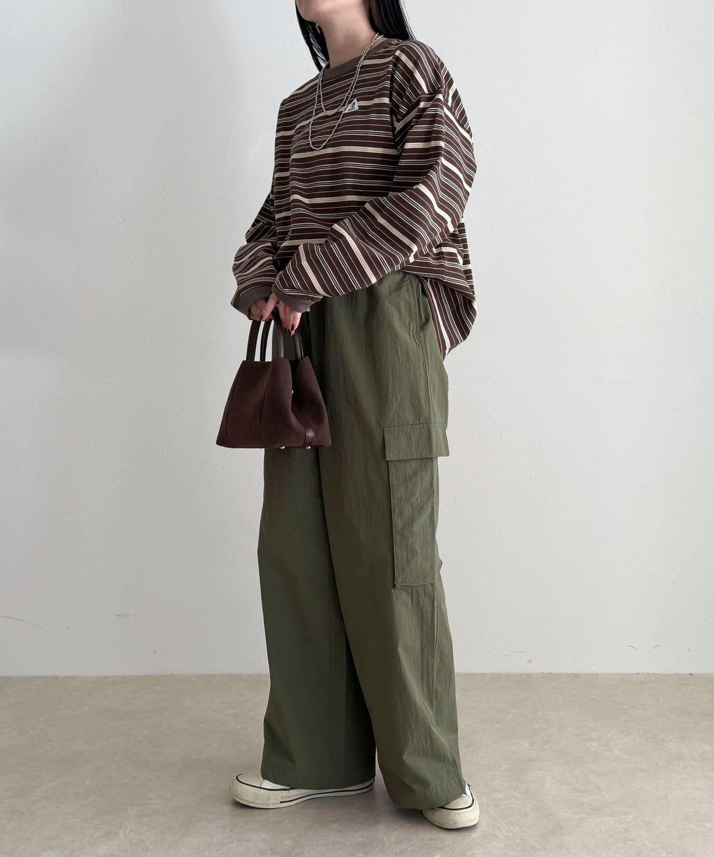 GEVACO/ゲバコ 條紋平紋基礎款長袖T恤