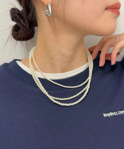 珍珠三連短款項鍊