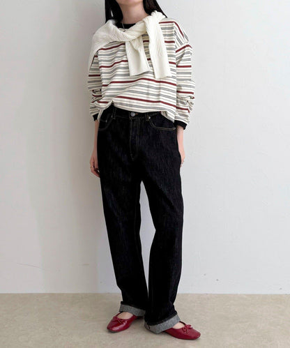 GEVACO/ゲバコ 條紋平紋基礎款長袖T恤