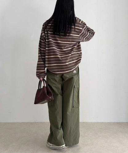 GEVACO/ゲバコ 條紋平紋基礎款長袖T恤