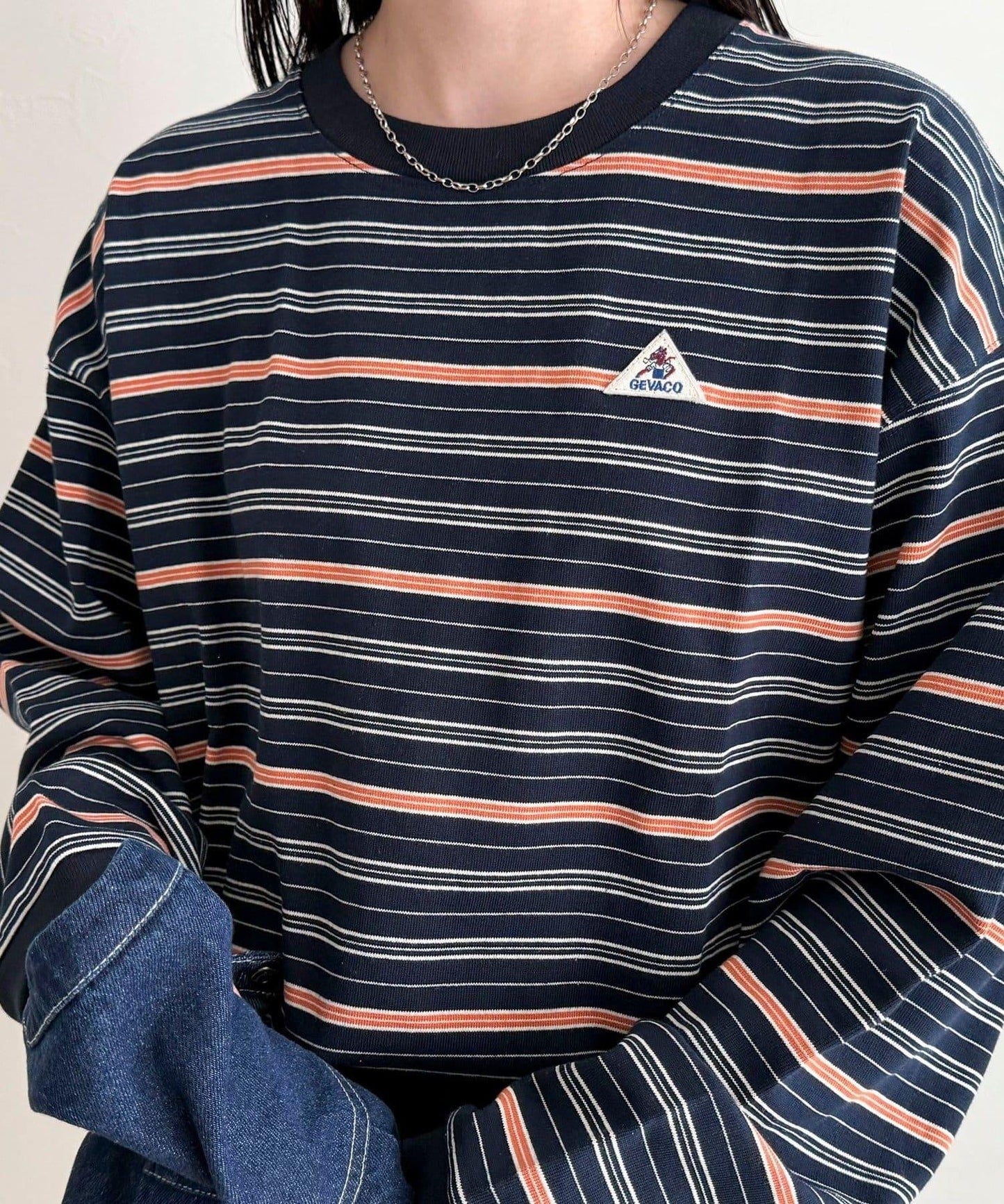 GEVACO/ゲバコ 條紋平紋基礎款長袖T恤